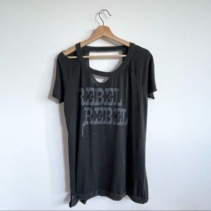 Rebel Rebel deconstructed black women Medium t-shirt with short sleeves